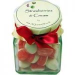 Glass Gift Jar of Strawberries and Cream